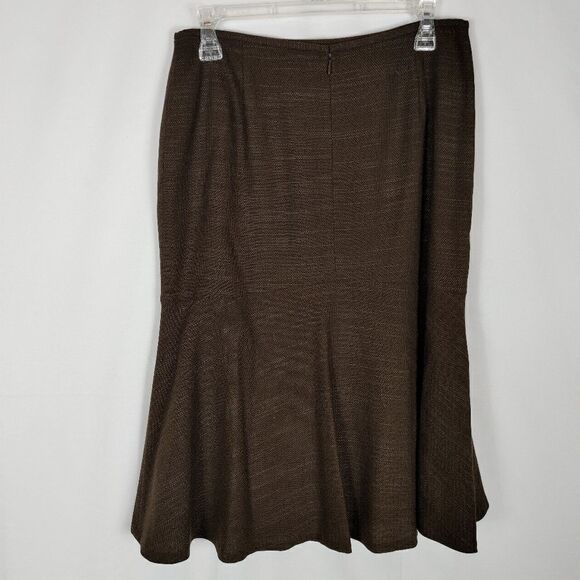 Lafayette 148 Brown Midi Skirt Flare Women's Size - Picture 5 of 6